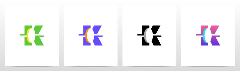 Coin Inside Letter Initial Logo Design K