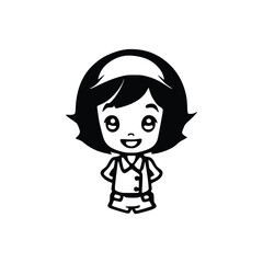 abstract cartoon girl vector, girl dress vector, woman dancing 