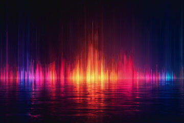 digital matrix data waveform on music dynamic wave abstract concept.