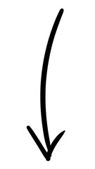 
It is an arrow illustration drawn with black lines.