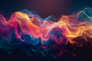 Obraz premium digital matrix data waveform on music dynamic wave abstract concept.