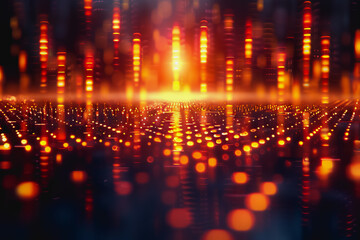 digital matrix data waveform on music dynamic wave abstract concept.