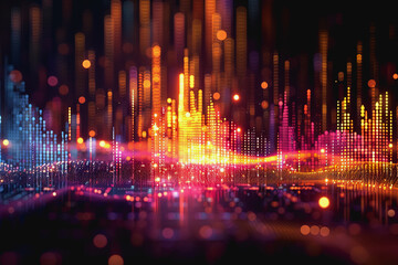 digital matrix data waveform on music dynamic wave abstract concept.