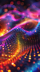 Abstract background of a vibrant digital dot waterfall