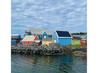 Bright houses at waterfront in Pictou, Nova Scotia, Canada