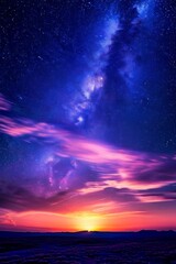 Fototapeta premium colorful Milky Way Beautiful mountain Starry sky with Milky Way Space