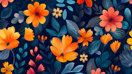 Flower with frame leaf colorful