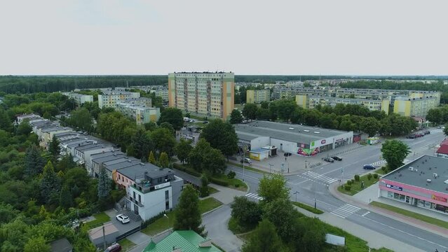 Beautiful Panorama Housing Estate Zgierz Aerial View Poland