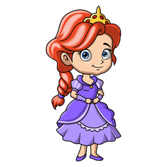 Cute happy princess cartoon smile