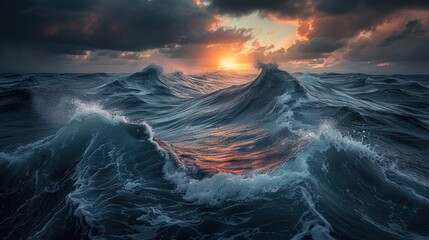With each push and pull currents carve their way through the vastness of the ocean carrying with them a symphony of turbulent waters and gentle eddies. - obrazy, fototapety, plakaty