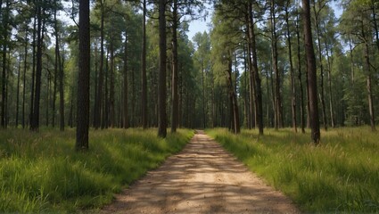 Fototapeta na wymiar Peaceful Forest Trail, Nature Concept, Beautiful for Eco-Themed Wallpapers, Interior Art