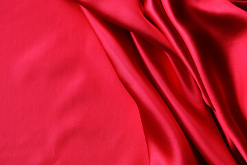 Ripples in red silk fabric - 761037989