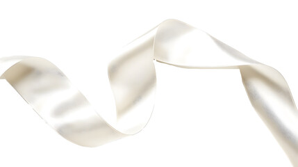 White ribbon isolated on white background