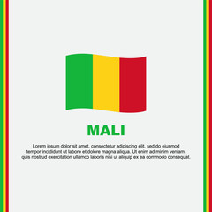 Mali Flag Background Design Template. Mali Independence Day Banner Social Media Post. Mali Cartoon