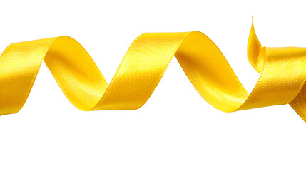 Yellow ribbon isolated on white background
