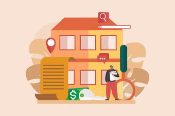 Real Estate Flat Illustration Design