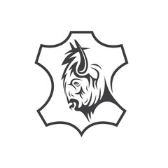 genuine leather label, genuine leather icon, vector art.