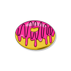 Delicious donut vector hand draw illustration