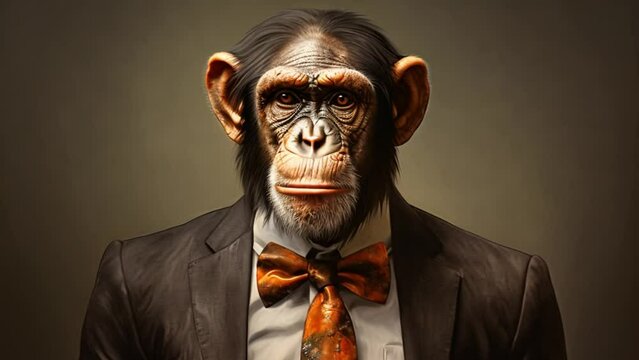a monkey wearing a suit and tie