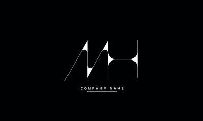 MH, HM, M, H Abstract Letters Logo Monogram