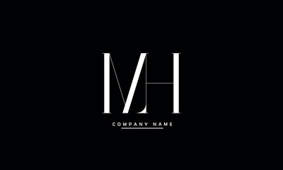 Fototapeta na wymiar MH, HM, M, H Abstract Letters Logo Monogram