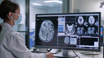 An artificial intelligence-powered diagnostic tool analyzing medical images for signs of disease or abnormalities