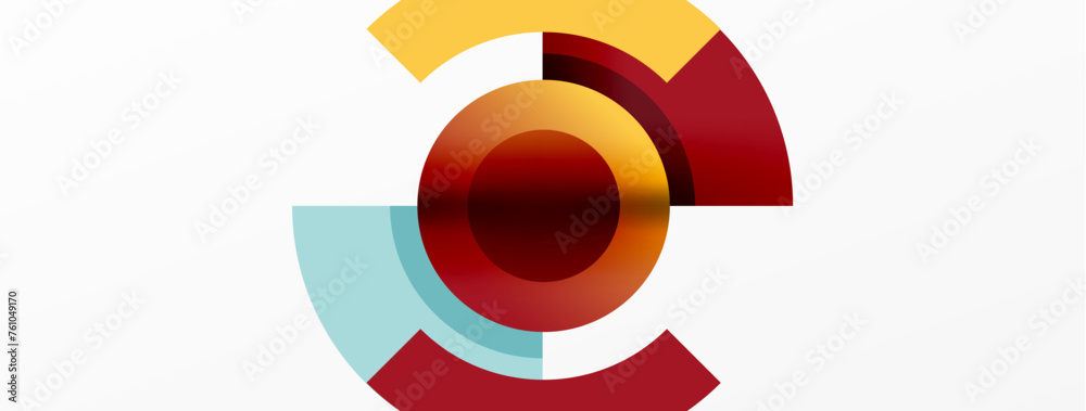 Poster round elements and circles geometric minimal composition background. vector illustration for wallpap