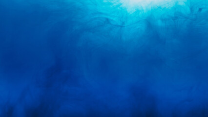 Color smoke ink water vapor floating blue mist