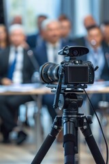 Team of business partners discussing strategies and brainstorming ideas in a modern office boardroom, Generative AI