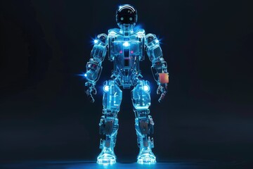 Fototapeta premium 3D rendering of the latest humanoid robot.