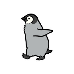 歩く皇帝ペンギンの子供のイラスト