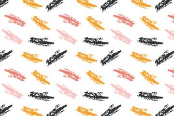 Vector seamless pattern. Abstract background with brush strokes. Colorfull hand drawn texture with chevron. Hipster graphic design.