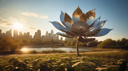 Foto op Canvas Buenos Aires' Metallic Bloom: Floralis Genérica's Sculptural Grandeur © Phrygian