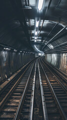 the subway goes inside the tunnel