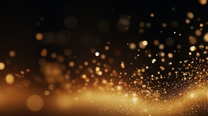 Obraz na płótnie Canvas black background with golden glitter falling particles