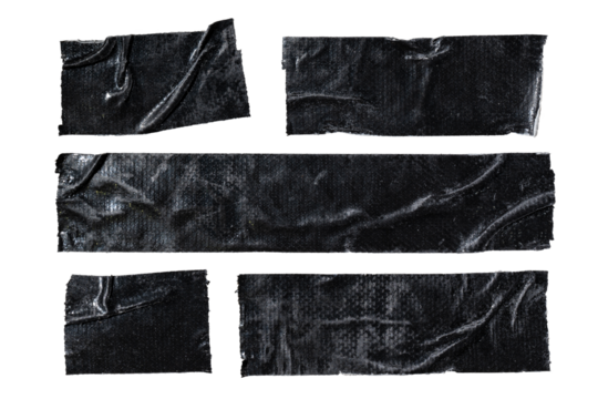 Set of black cloth tapes