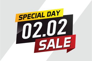 2.2 Special day sale word concept vector illustration with ribbon and 3d style for use landing page, template, ui, web, mobile app, poster, banner, flyer, background, gift card, coupon

