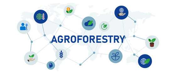 icon agroforestry environment agriculture nature eco friendly organic farming - obrazy, fototapety, plakaty