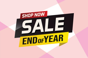 End of year Sale word concept vector illustration with lines and 3d style, landing page, template, ui, web, mobile app, poster, banner, flyer, background, gift card, coupon, label, wallpaper

