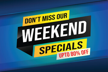 weekend specials word concept vector illustration and 3d style, landing page, template, ui, web, mobile app, poster, banner, flyer, background, gift card, coupon, label, wallpaper

