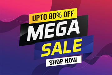 Mega sale word concept vector illustration and 3d style, landing page, template, ui, web, mobile app, poster, banner, flyer, background, gift card, coupon, label, wallpaper

