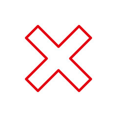 Cross red incorrect error cancel. Vector illustration. EPS 10.