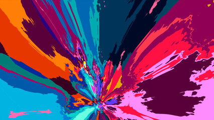 Colorful Fluid and Psychedelic Vertical Motion Graphic Video Animation Background for Summer Music 
