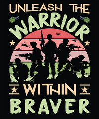 Warrior Legacy: Vintage Badge Tribute - Best T-Shirt Design for Army Veterans