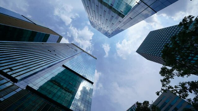 South korea seoul jongno-gu city building clear sky clouds