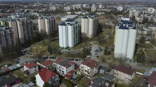 Panorama Skyscrapers Zamosc Aerial View Poland