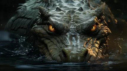 Deurstickers crocodile in the water © qaiser
