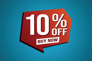 10% ten percent off buy now poster banner graphic design icon logo sign symbol social media website coupon

