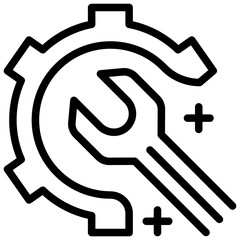 maintenance icon. Wrench and Gear cogwheel icon