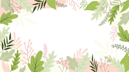Abstract floral leave background Vector design border frame